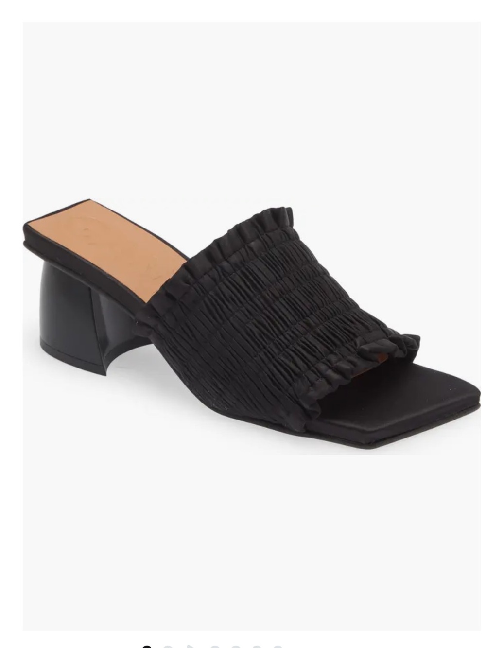 GANNI smocked slide sandal black size 37 or 6.5 women’s